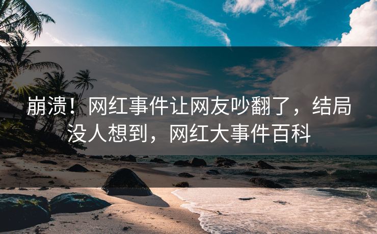 崩溃！网红事件让网友吵翻了，结局没人想到，网红大事件百科