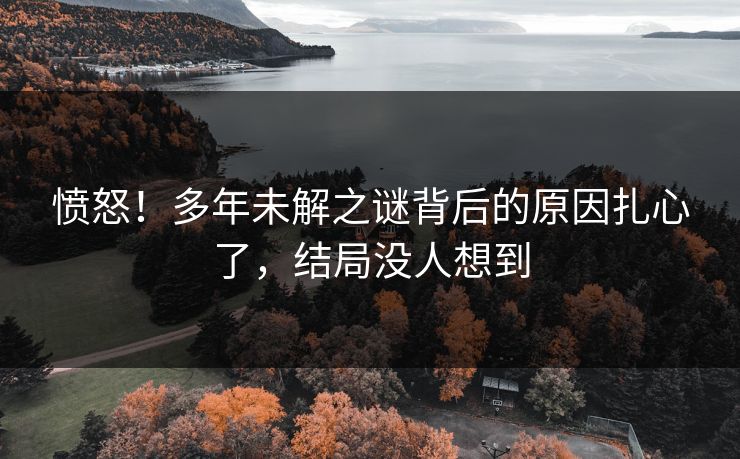 愤怒！多年未解之谜背后的原因扎心了，结局没人想到