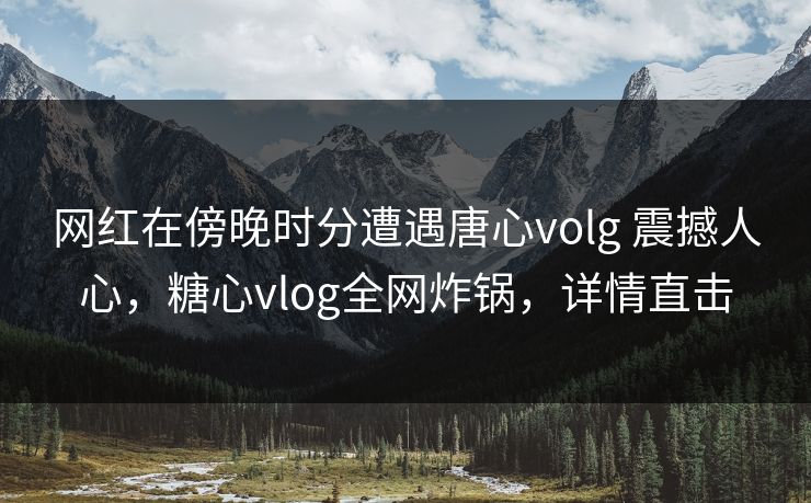 网红在傍晚时分遭遇唐心volg 震撼人心，糖心vlog全网炸锅，详情直击